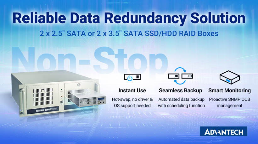 Giải pháp dự phòng dữ liệu đáng tin cậy của Advantech giúp đảm bảo hoạt động 24/7